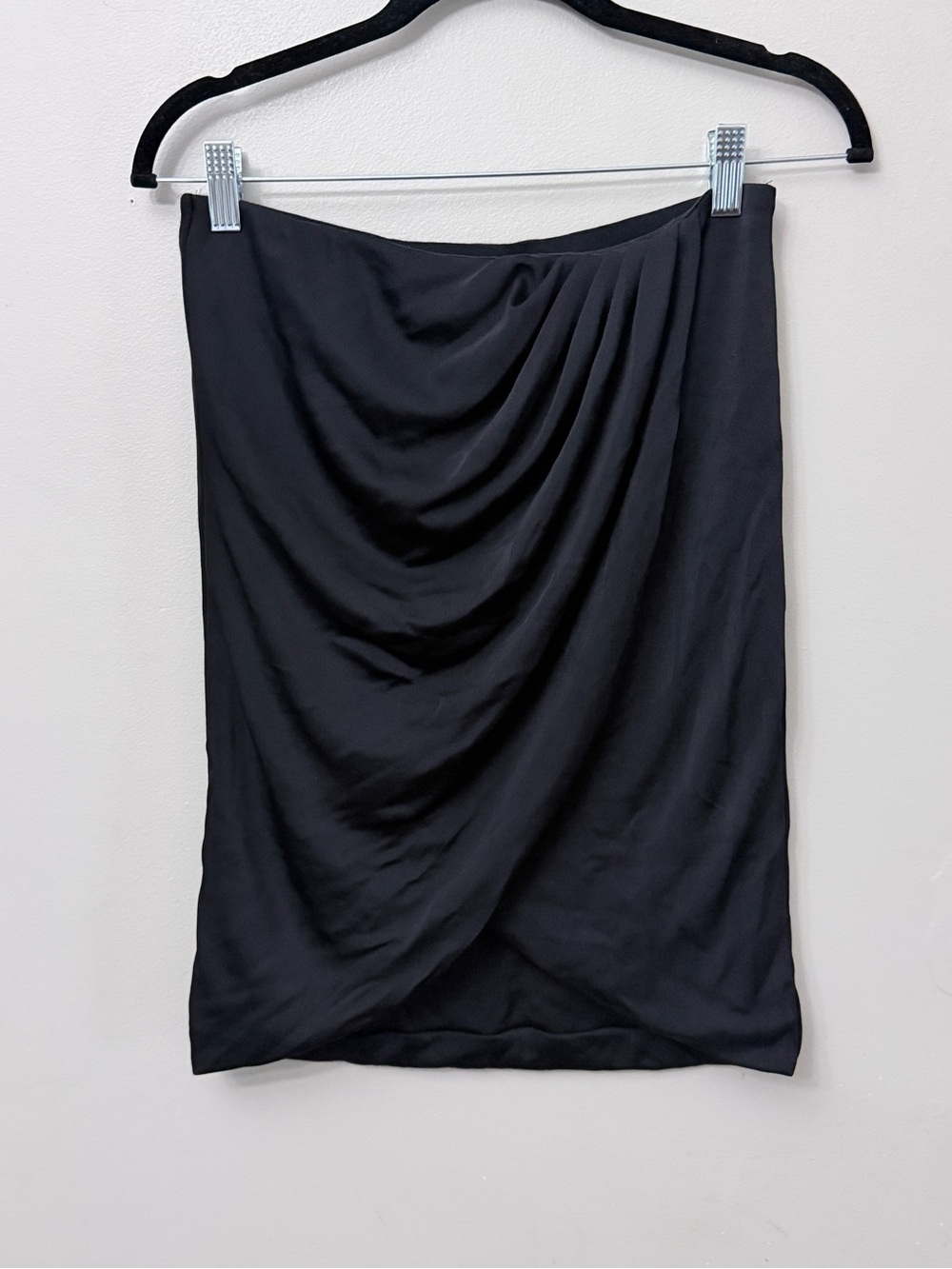 Babaton Aritzia Black Front Ruched Mini Skirt Small